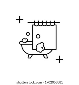Bath, cleaning icon. Simple line, outline vector elements of housework for ui and ux, website or mobile application