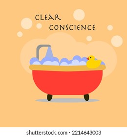 bath clear conscience duck cleaning print