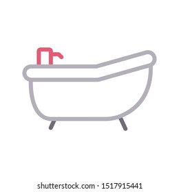 bath colour line vector icon