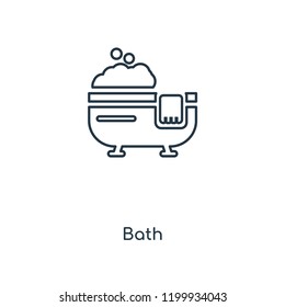 Bath concept line icon. Linear Bath concept outline symbol design. This simple element illustration can be used for web and mobile UI/UX.