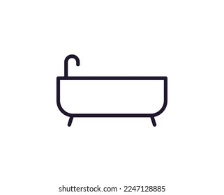 Bath concept. Modern outline high quality illustration for banners, flyers and web sites. Editable stroke in trendy flat style. Line icon of hotel. 