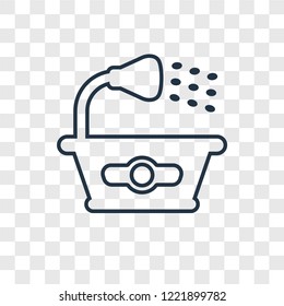 Bath concept vector linear icon isolated on transparent background, Bath concept transparency concept in outline style