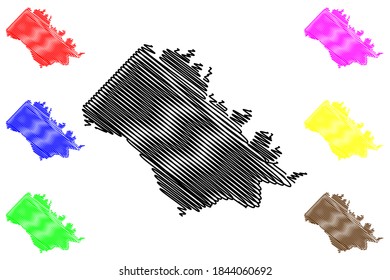 Bath County, Kentucky (U.S. county, United States of America) map vector illustration