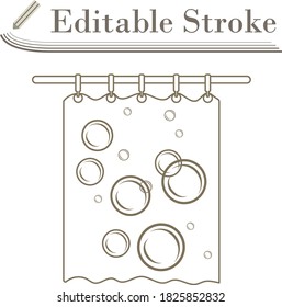Icono de cortina de baño. Diseño sencillo de Stroke modificable. Ilustración vectorial.