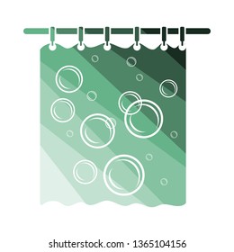 Icono de cortina de baño. Diseño de color plano. Ilustración vectorial.