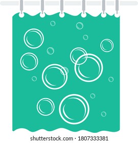 Bath Curtain Icon. Flat Color Design. Vector Illustration.