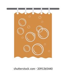 Icono de cortina de baño. Diseño de color plano. Ilustración vectorial.