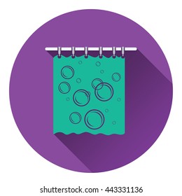 Bath curtain icon. Flat color design. Vector illustration.