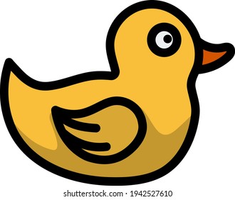 Bath Duck Icon. Editable Bold Outline With Color Fill Design. Vector Illustration.