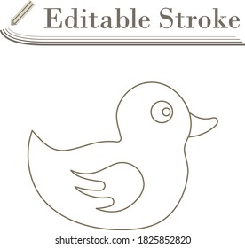 Bath Duck Icon. Editable Stroke Simple Design. Vector Illustration.