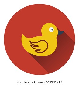 Bath duck icon. Flat color design. Vector illustration.