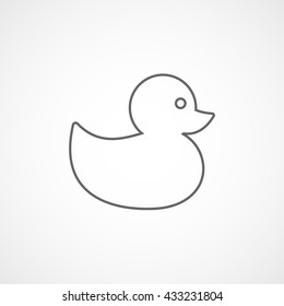 Bath Duck Icon On White Background
