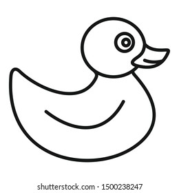 Bath duck icon. Outline bath duck vector icon for web design isolated on white background