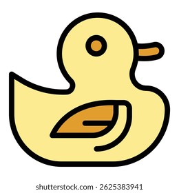 Bath duck icon. Outline Bath duck vector icon for web design isolated on white background color flat