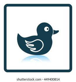 Bath duck icon. Shadow reflection design. Vector illustration.