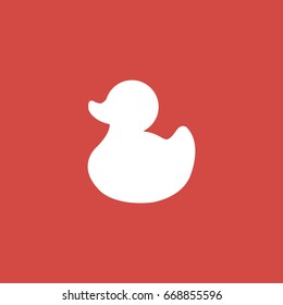 bath duck icon. sign design. red background