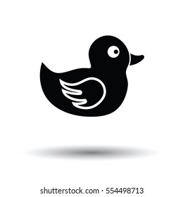 Bath duck icon. White background with shadow design. Vector illustration.