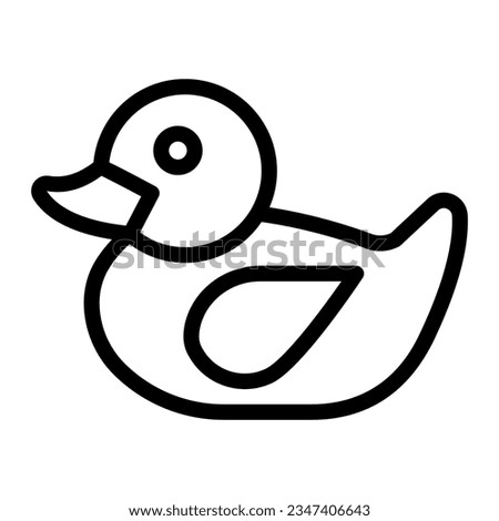 Bath Duck line icon, kid toys concept, rubber duck sign on white background, rubber toy for bath icon in outline style mobile concept web design. Vector graphics.