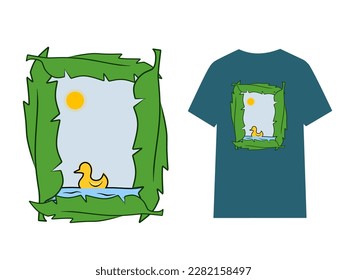 Bath duck t-shirt design, modern print template vector graphics, high-quality typography illustration shirt design
