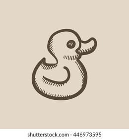 Bath duck vector sketch icon isolated on background. Hand drawn Bath duck icon. Bath duck sketch icon for infographic, website or app.