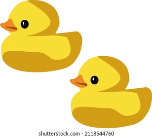 Bath ducks, illustration, vector on a white background.