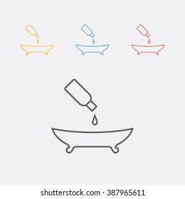 Bath with essential oils line icon. Vector illustration.