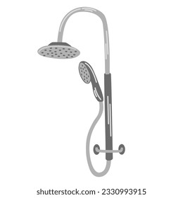 Bath faucet. Water mixer for a bath or shower. Vector illustration in flat style isolated on white background