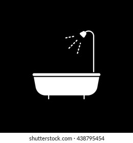 Bath Flat Icon On Black Background