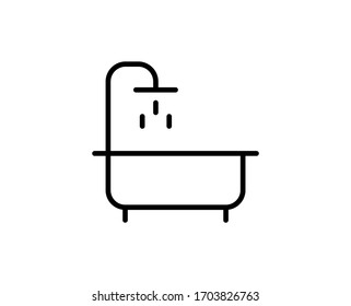 Bath flat icon. Single high quality outline symbol for web design or mobile app.  Bath thin line signs for design logo, visit card, etc. Outline pictogram EPS10