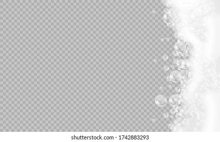 Schaumstoffhintergrund. Shampoo Blasen Textur.Sparkling Shampoo und Bad späteren Vektor Illustration.