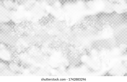 Bath foam background. Shampoo bubbles texture.Sparkling shampoo and bath lather vector illustration.