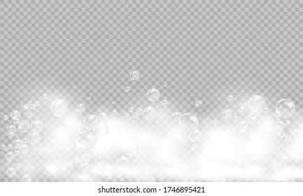 Bath foam background. Shampoo bubbles texture.Sparkling shampoo and bath lather vector illustration.