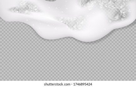 Bath Foam Background. Shampoo Bubbles Texture.Sparkling Shampoo And Bath Lather Vector Illustration.