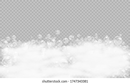 Bath foam background. Shampoo bubbles texture.Sparkling shampoo and bath lather vector illustration.