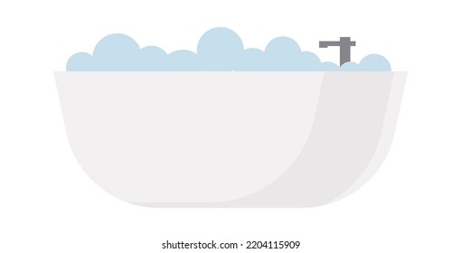 Baño con espuma icono del interior del baño. Ilustración del vector