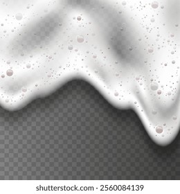 Bath foam or beer foam with bubblies on background