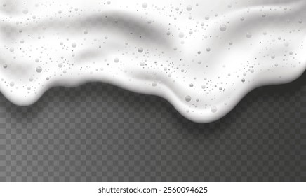 Bath foam or beer foam with bubblies on background