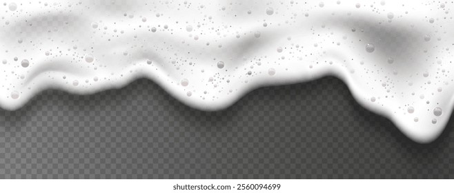 Bath foam or beer foam with bubblies on background