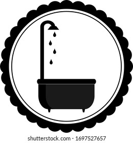  Bath with foam black icon
