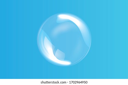 Espuma de baño aislada en fondo azul. Diseño editable. El champú burbuja la textura. Champú espumoso y bañador. Ilustración vectorial.