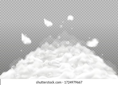 Bath Schaumstoff isoliert auf transparentem Hintergrund. Shampoo Blasen Textur.Sparkling Shampoo und Bad späteren Vektor Illustration.