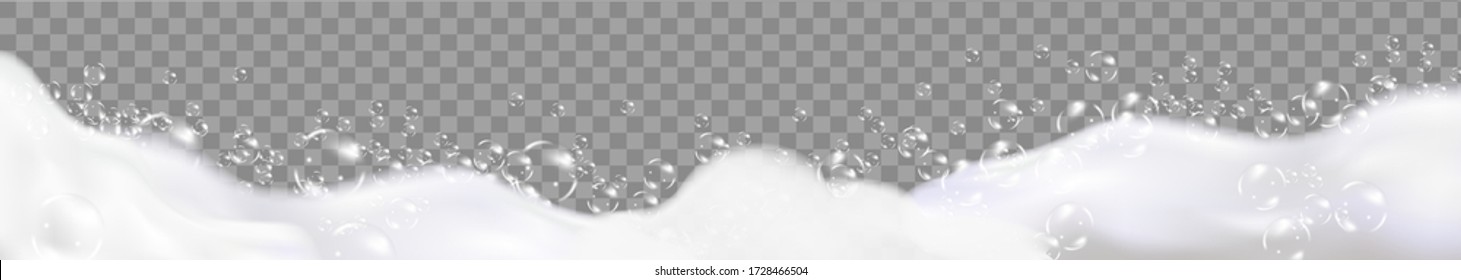 Bath Schaumstoff isoliert auf transparentem Hintergrund. Shampoo Blasen Textur.Sparkling Shampoo und Bad späteren Vektor-Illustration