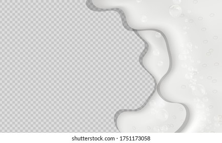 Bath foam isolated on transparent background. Shampoo bubbles texture.Sparkling shampoo and bath lather vector illustration.