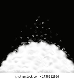 Bath foam isolated on transparent background. Shampoo bubbles texture.Sparkling shampoo and bath lather vector illustration.