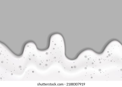 Bath foam isolated on transparent background. Shampoo bubbles texture.Flowing shampoo and bath lather vector illustration.