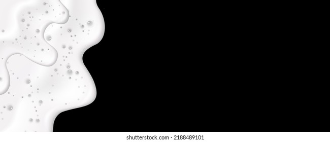 Espuma de baño aislada sobre fondo transparente. La textura de las burbujas de champú.El champú y la harina de baño flotantes,ilustración vectorial.