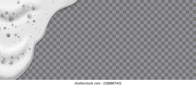 Bath foam isolated on transparent background. Shampoo bubbles texture.Sparkling shampoo and bath lather, vector illustration.