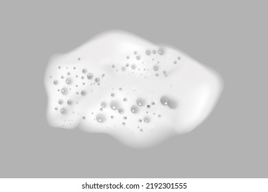 Bath foam isolated on transparent background. Shampoo bubbles texture.Sparkling shampoo and bath lather vector illustration.