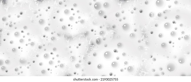 Bath foam isolated on transparent background. Shampoo bubbles texture.Sparkling shampoo and bath lather vector illustration.