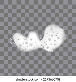Bath foam isolated on transparent background. Shampoo bubbles texture.Sparkling shampoo and bath lather vector illustration.
